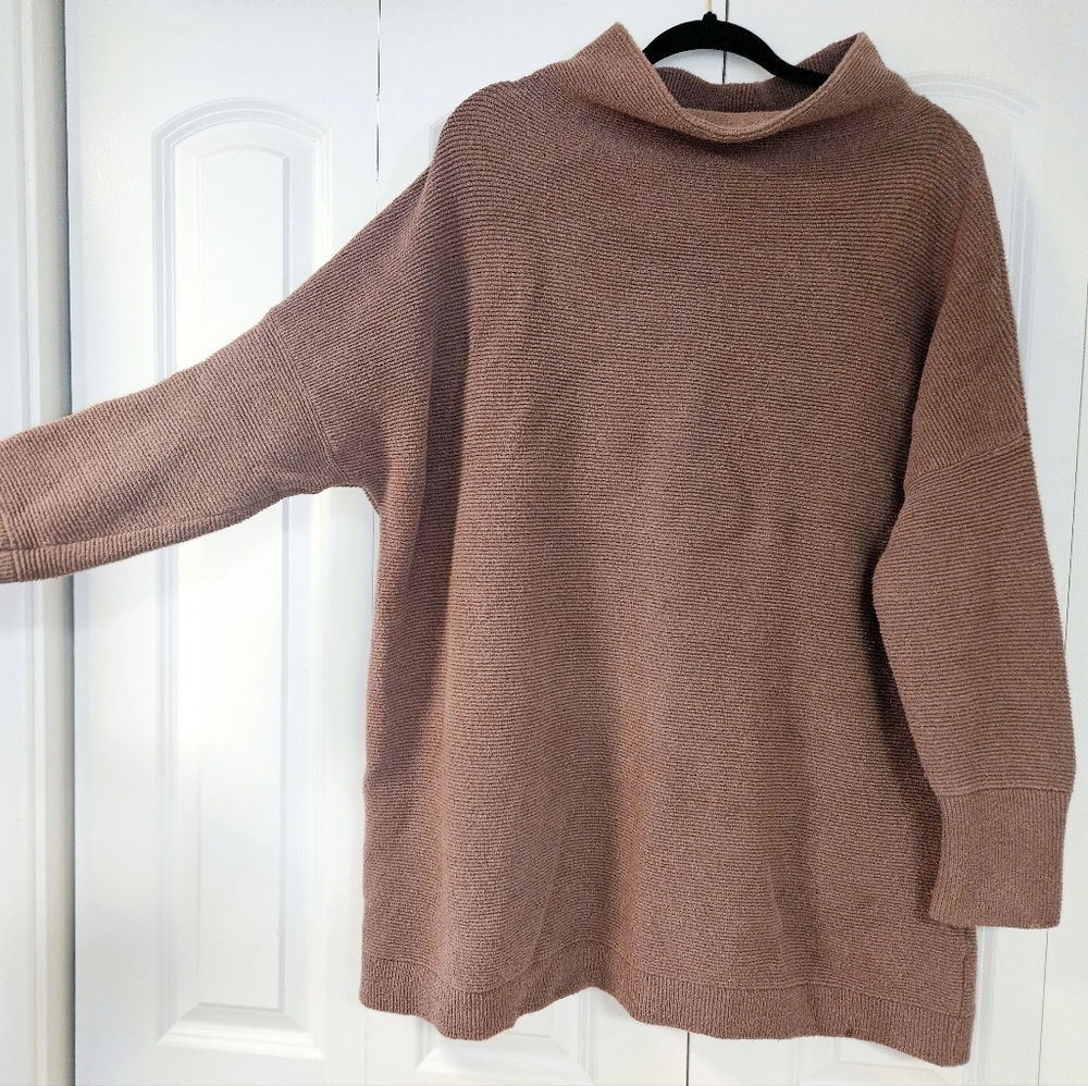 Free People Warm Brown Cowl Neck Oversized Sweater - Women's L